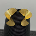 Twisted Scalloped 18K Gold Plated S.Steel Post Earrings