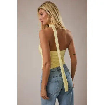 One Shoulder Attached Scarf Top