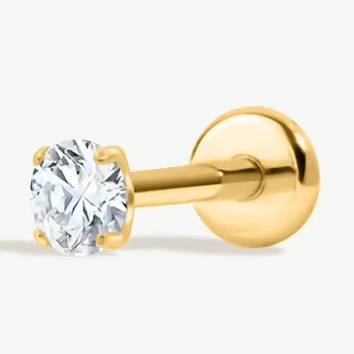 Aiti 2mm Solitaire Cz Flat Back Stud