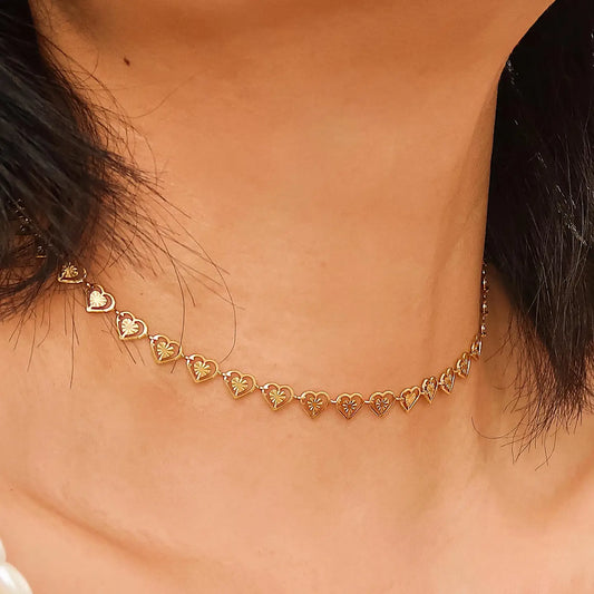 Agathe 18K Gold Dainty Heart Choker