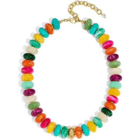 Resin Dopamine Bohemian-Style Beaded Necklace