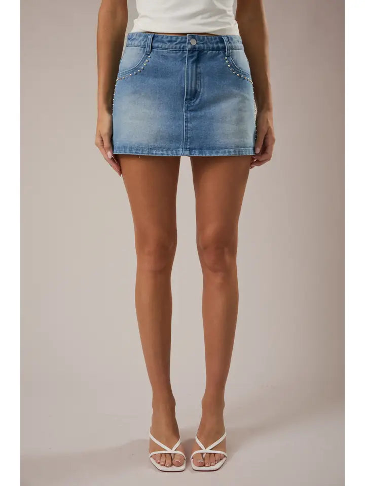 Low Rise Denim Skort