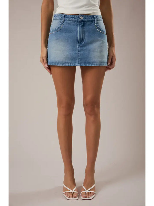 Low Rise Denim Skort