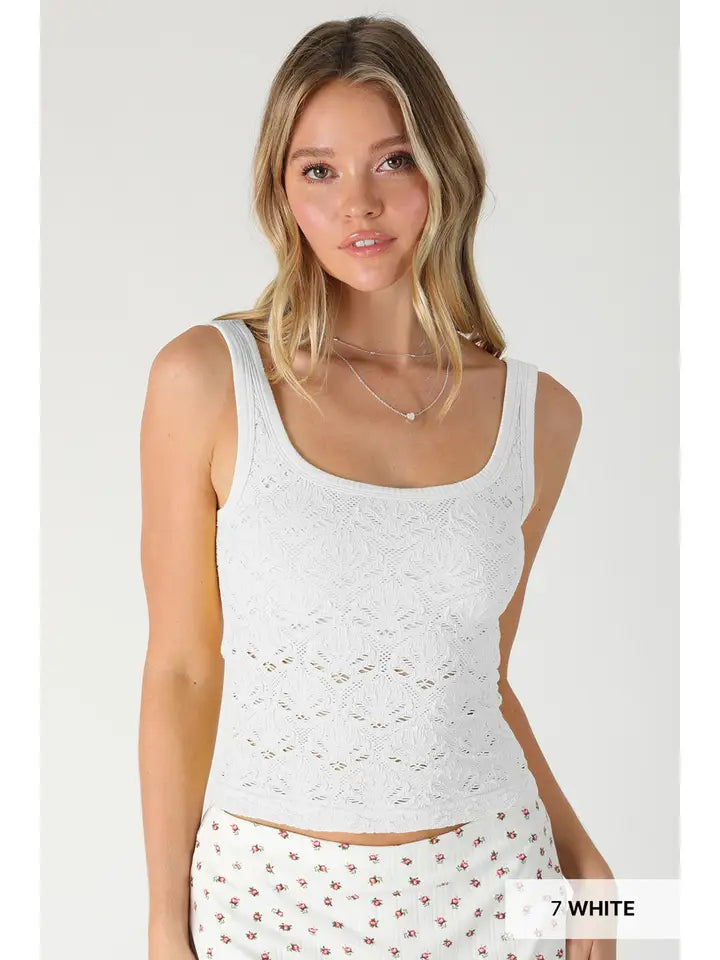 NIkiBiki Floral Textured Lace Tank