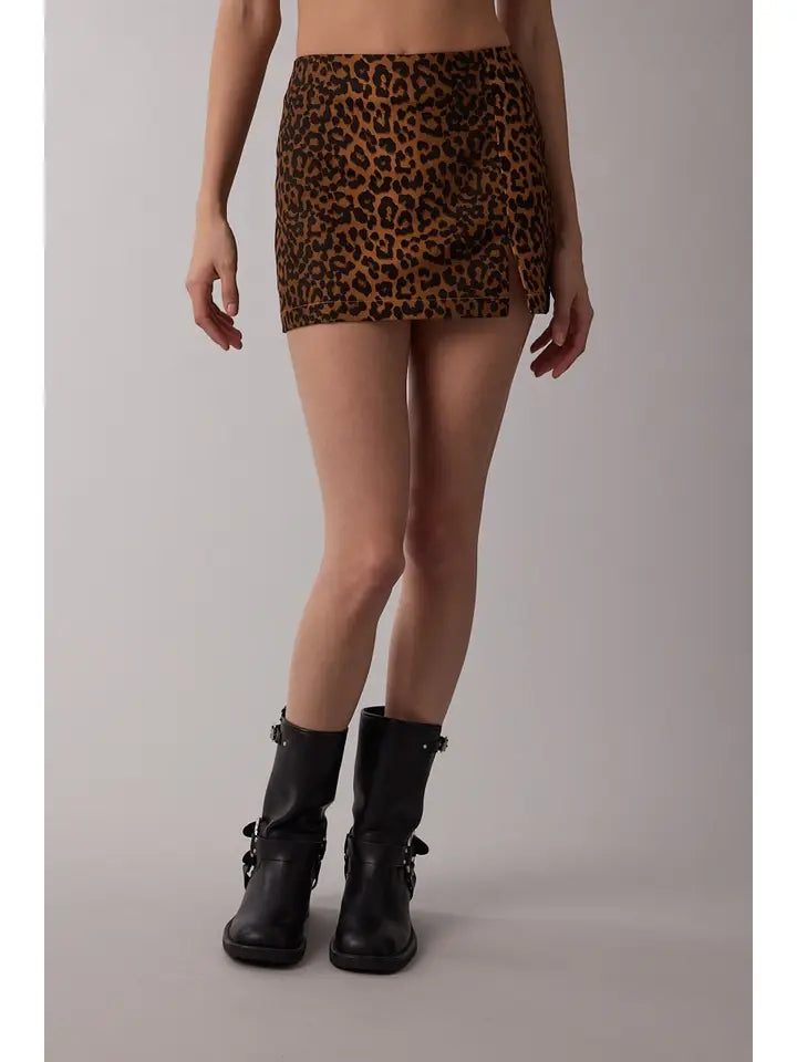 STM LEOPARD PRINT MINI SKORT