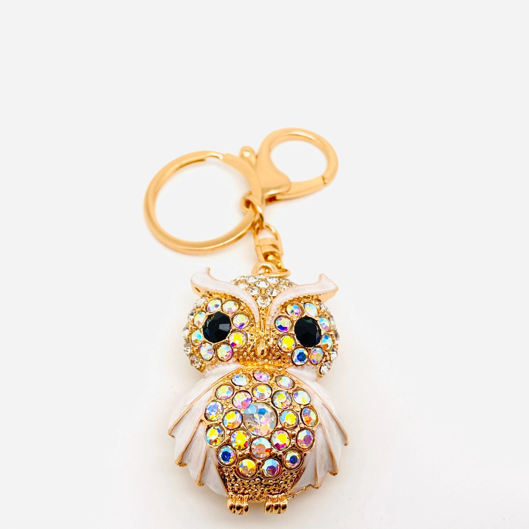 Rhinestone Owl Keychain