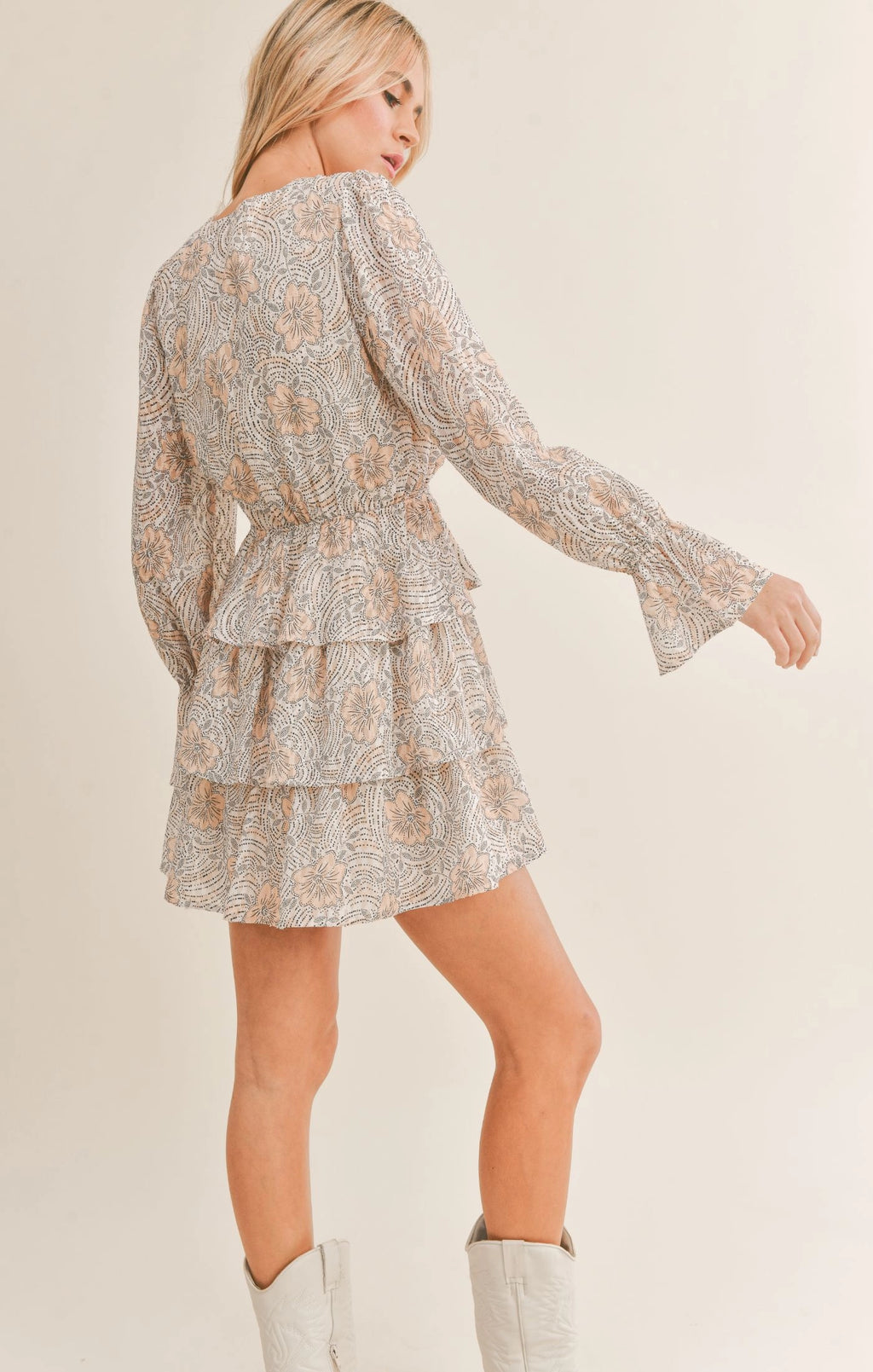Sadie & Sage Golden Girl Surplice Mini Dress