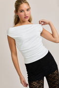 Off the Shoulder Top with Ruching