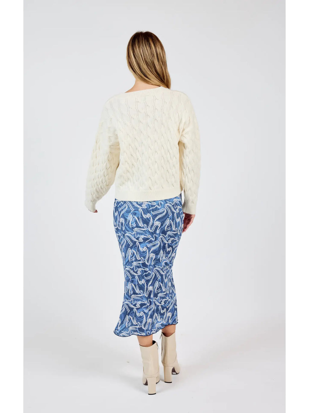 Sadie & Sage Stroll In the Park Cable Sweater