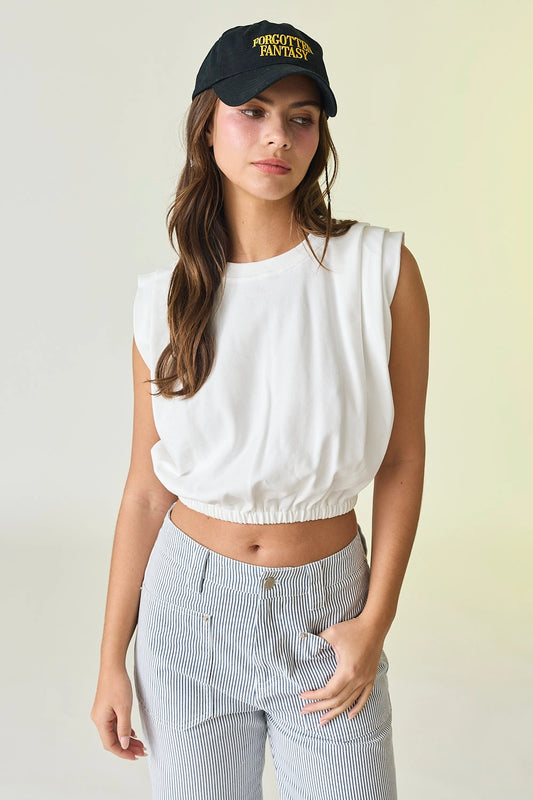 Maddie Pleat Detail Bubble Hem Knit Top