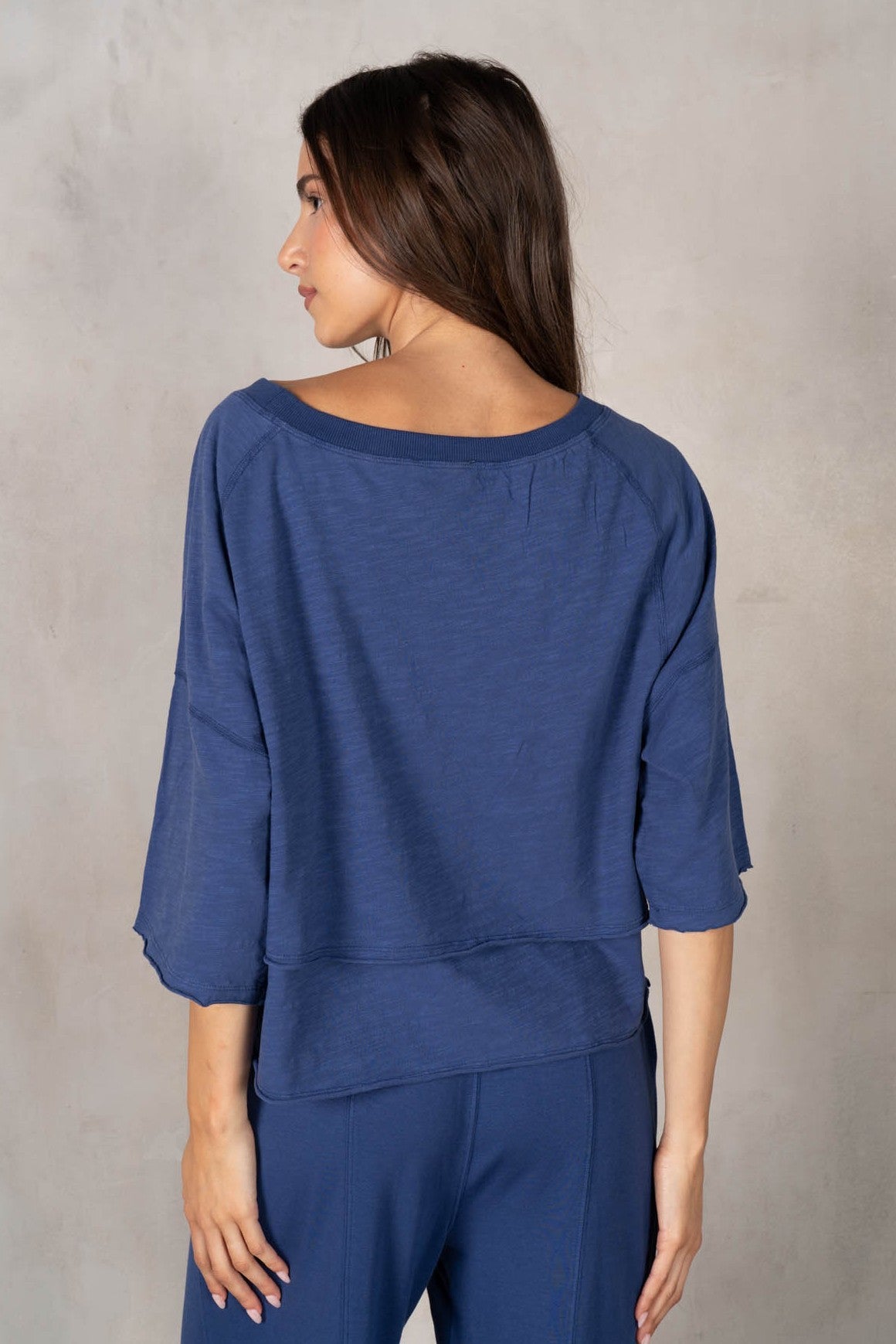 Double Layered Cotton Slub Jersey Top