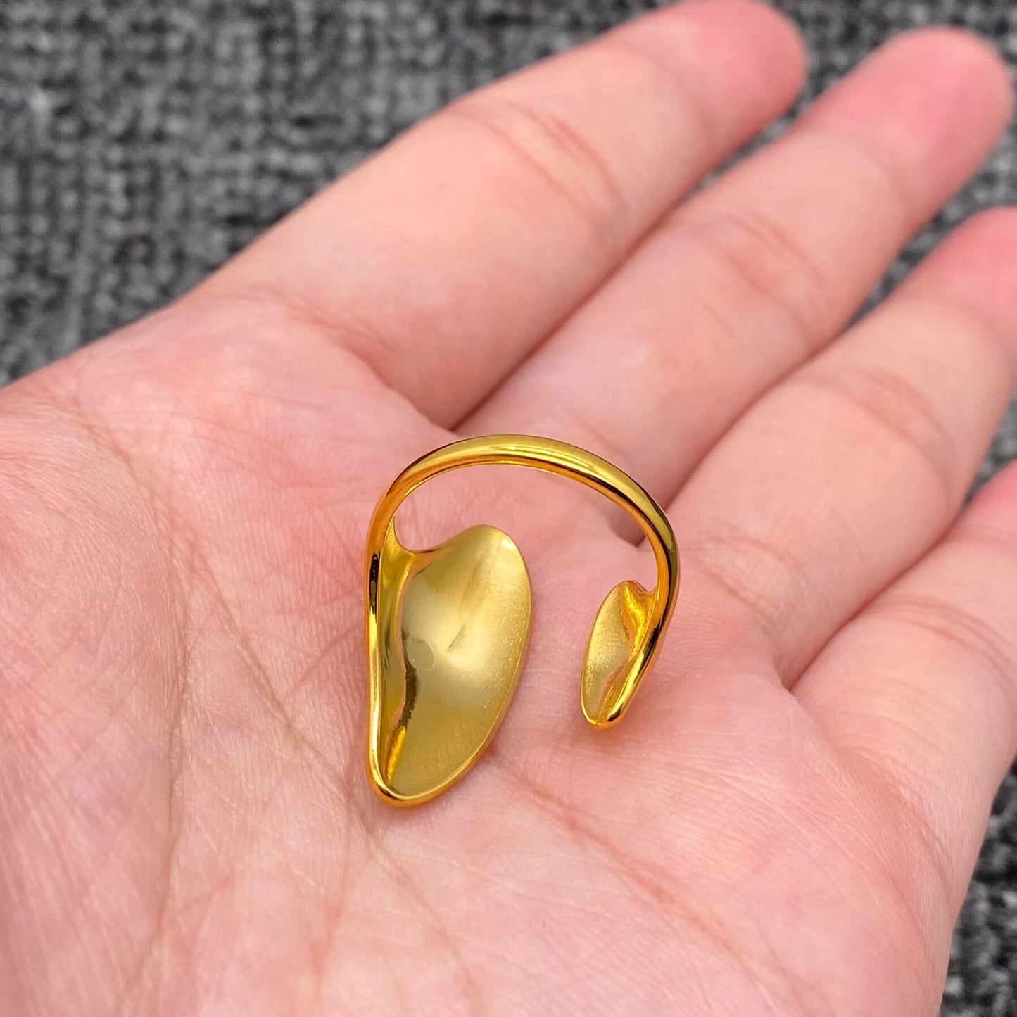 18K Gold Plated Stainless Steel Geometric Open Ring