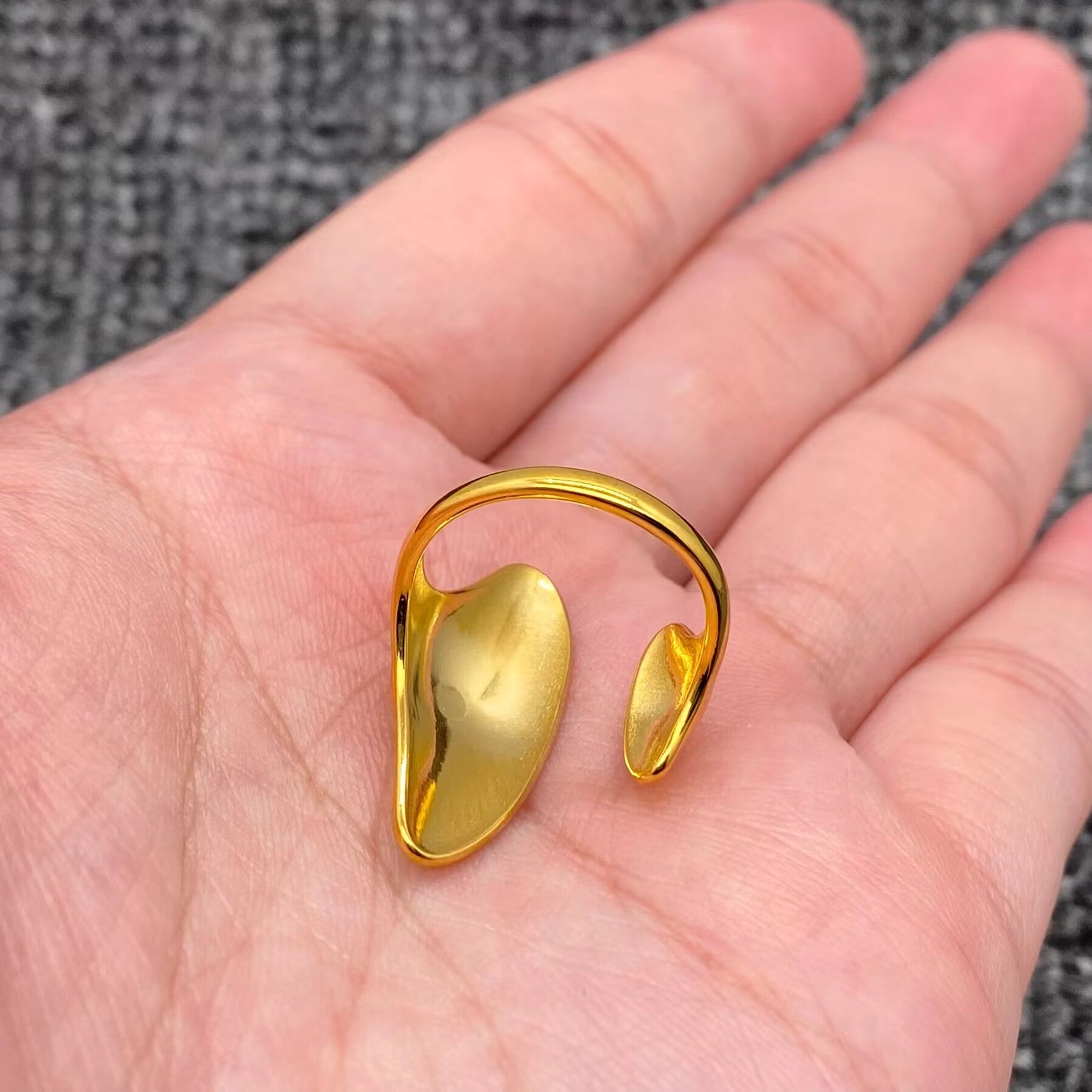 18K Gold Plated Stainless Steel Geometric Open Ring