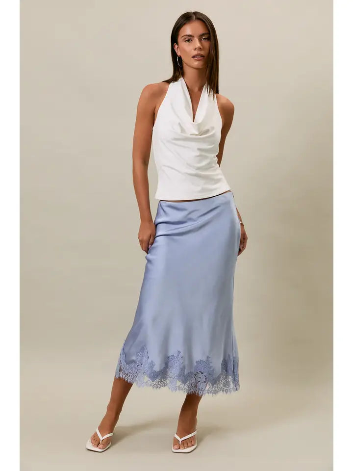 Cowl Neck Ruched Halter Top