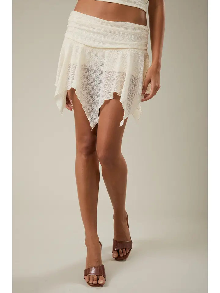 Mid Rise Lace Mini Skort