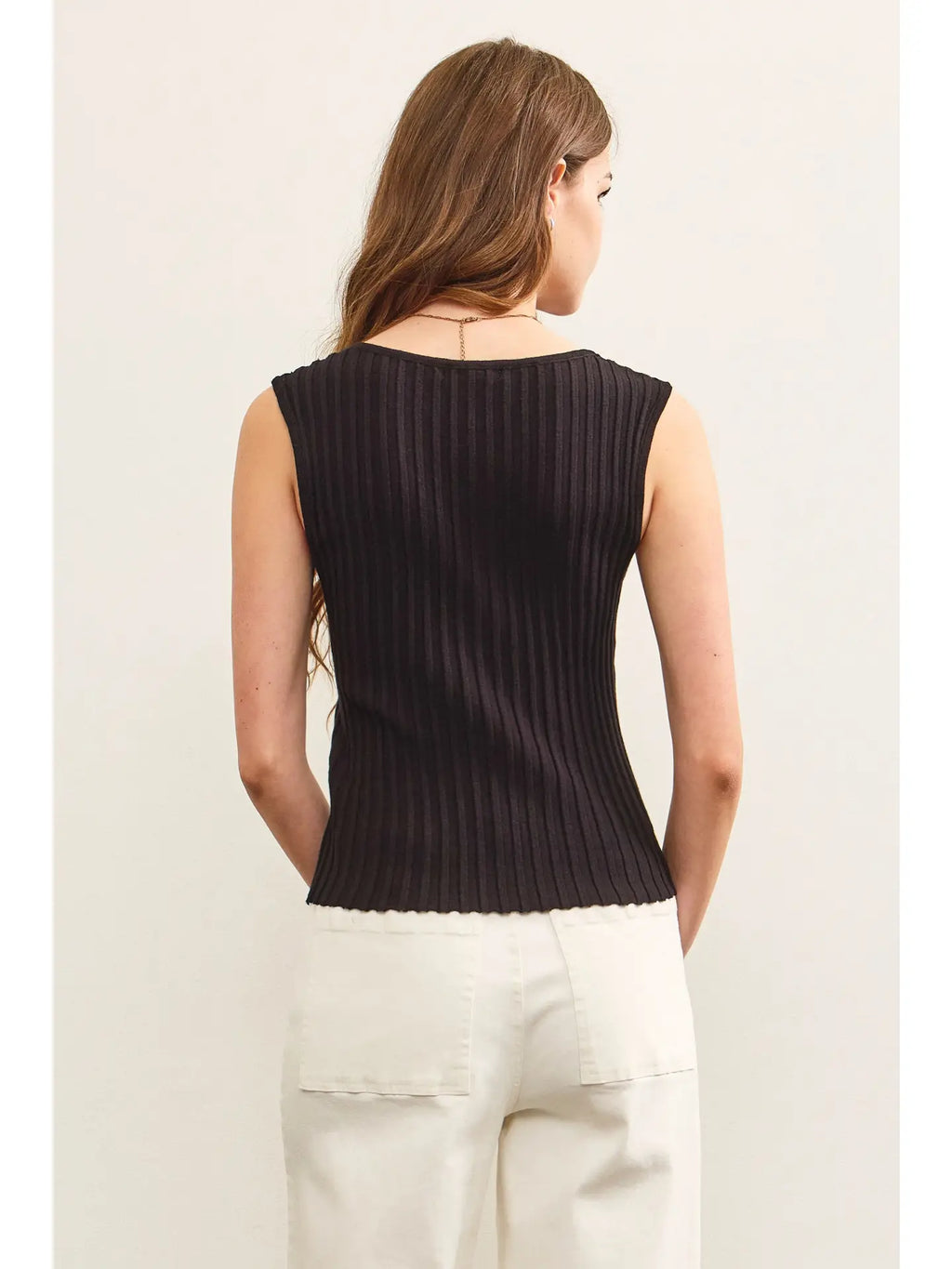 Button Closure Sleeveless Top