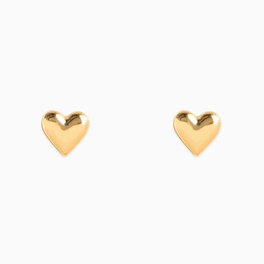 Tiny Puffy Heart Stud Earrings