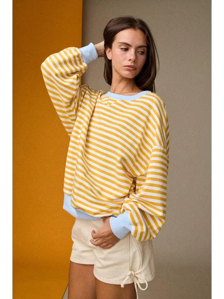 Striped Relaxed Fit Pullover