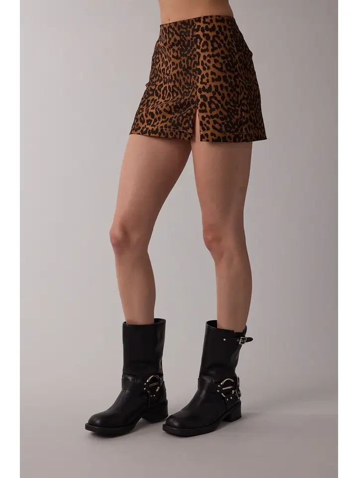 STM LEOPARD PRINT MINI SKORT