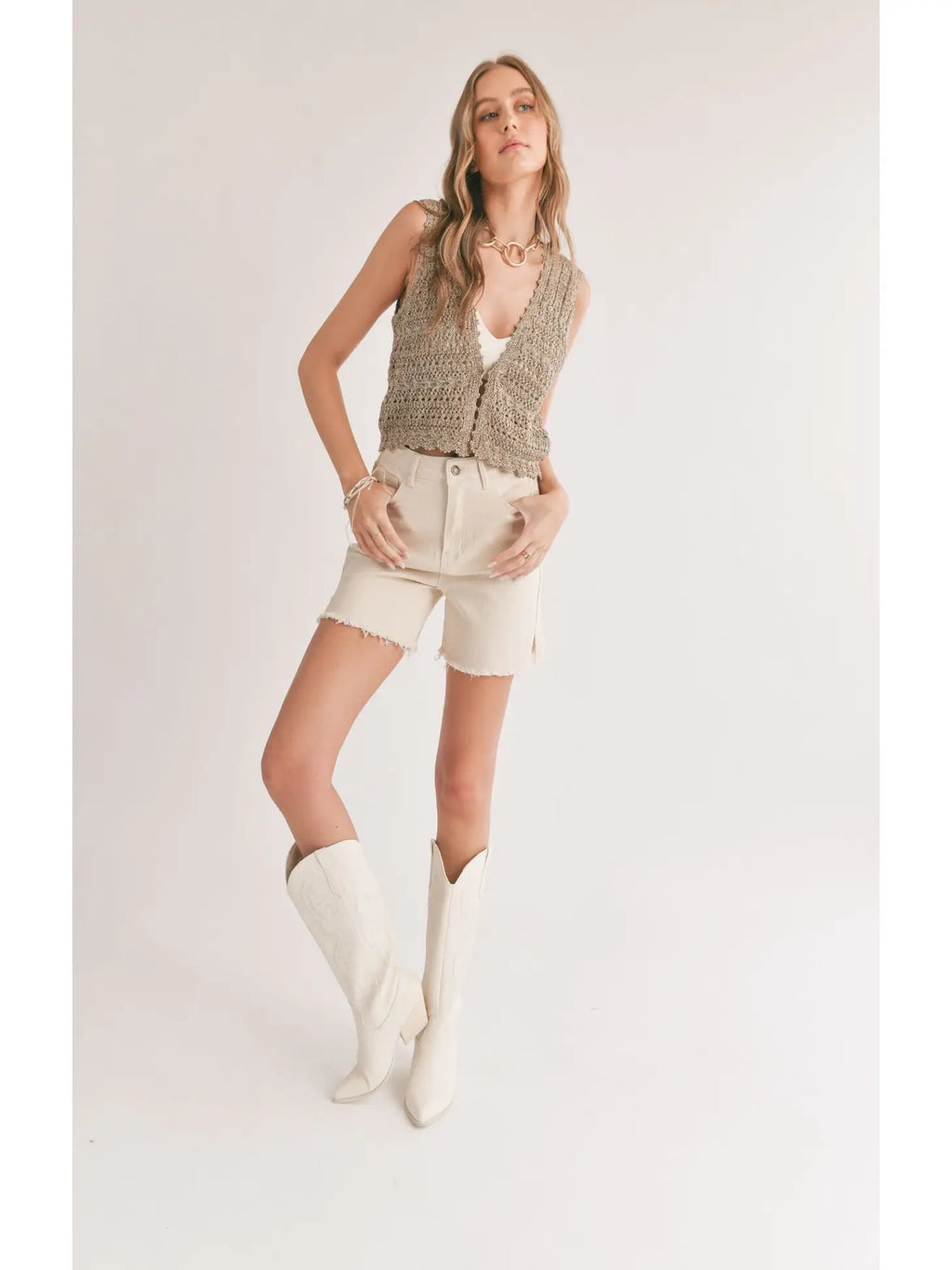 Sadie & Sage Jaz Pointelle Sweater Vest