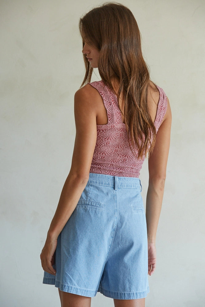 Knit Modal Nylon Spandex Seamless Jacquard Tank