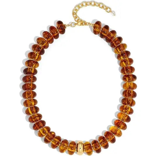 Resin Dopamine Bohemian-Style Beaded Necklace