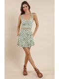 Sage the Label Palm Whispers Elastic Waist Mini Skirt