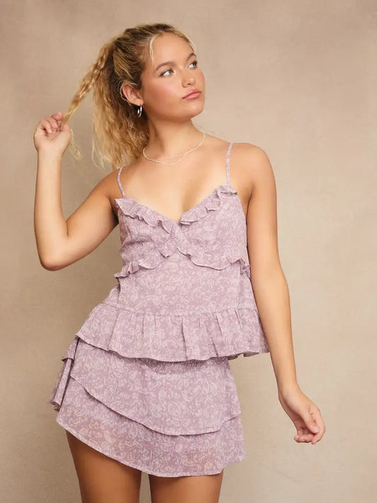 Chiffon Ruffle Detail Top