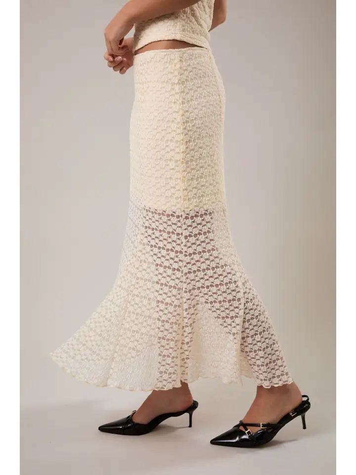 Mid Rise Midi Skirt