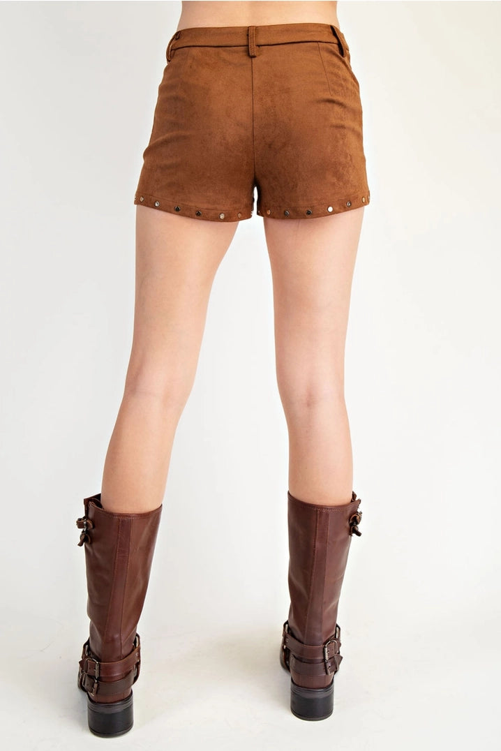 Chapter One Suede Micro Shorts