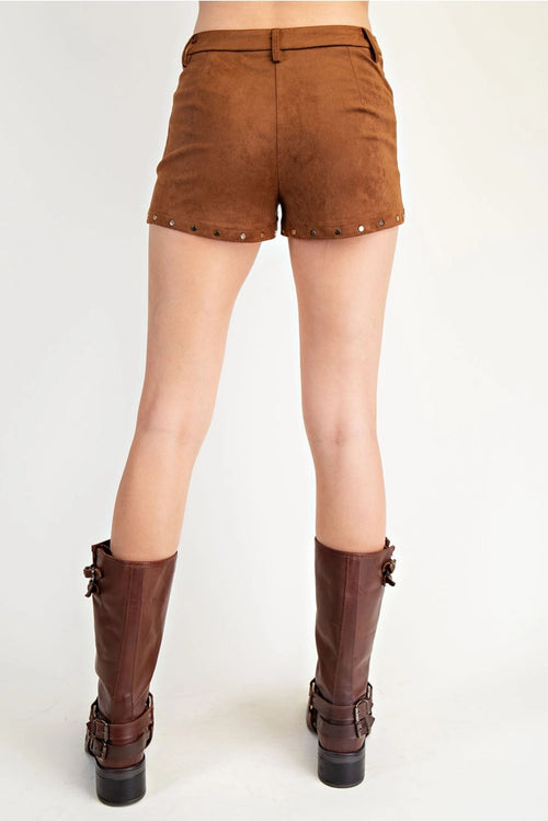 Chapter One Suede Micro Shorts