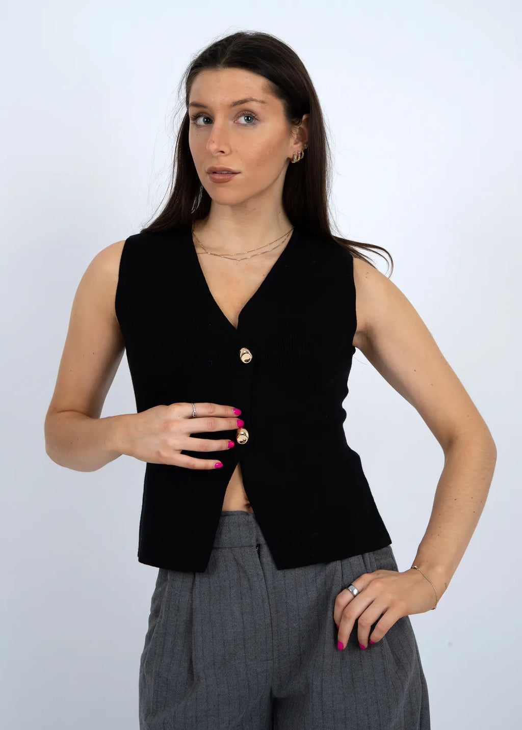 Blodwyn Sleeveless V-Neck Sweater Vest