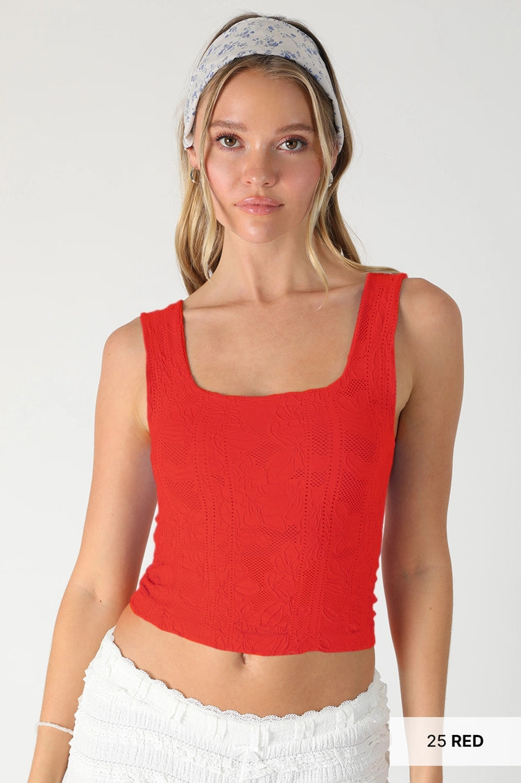 NikiBiki Double Lace Square Crop Top