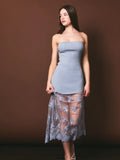 Lace Skirt Sweater Tube Dress