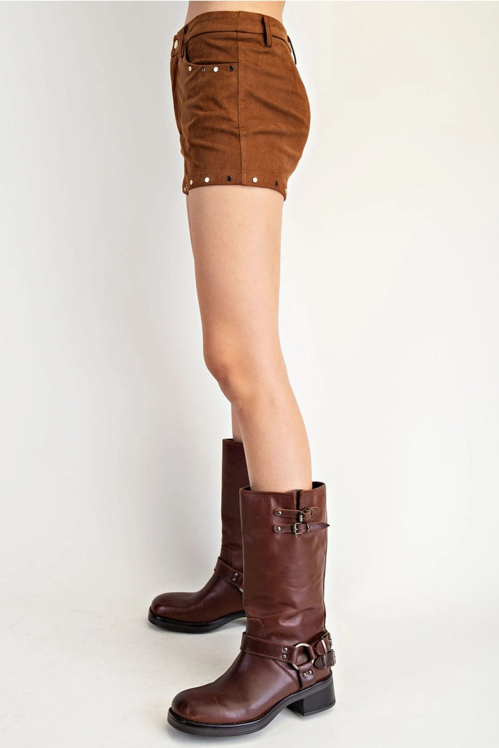 Chapter One Suede Micro Shorts