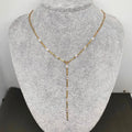 Zircon linked18K Gold Plated S.Steel Y-Neck Necklace