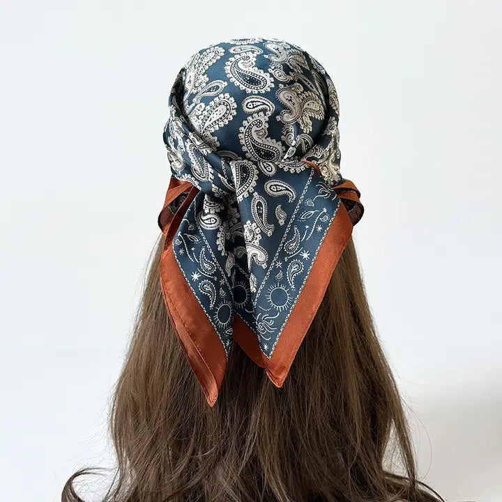 Retro paisley Print Square Scarf