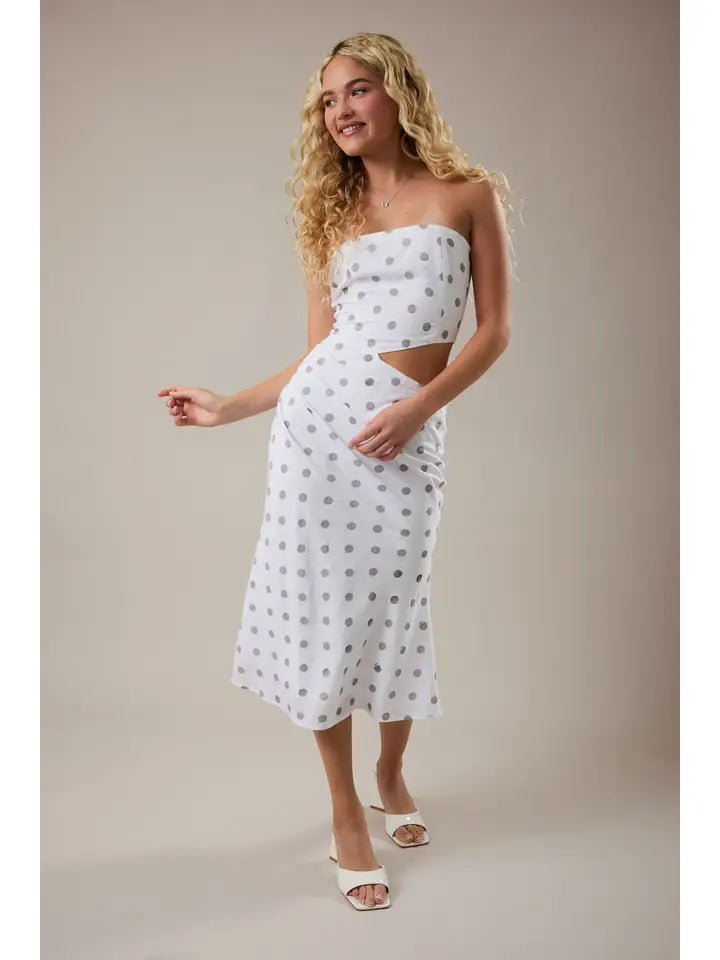 Cut Out Detail Tube Maxi Dress
