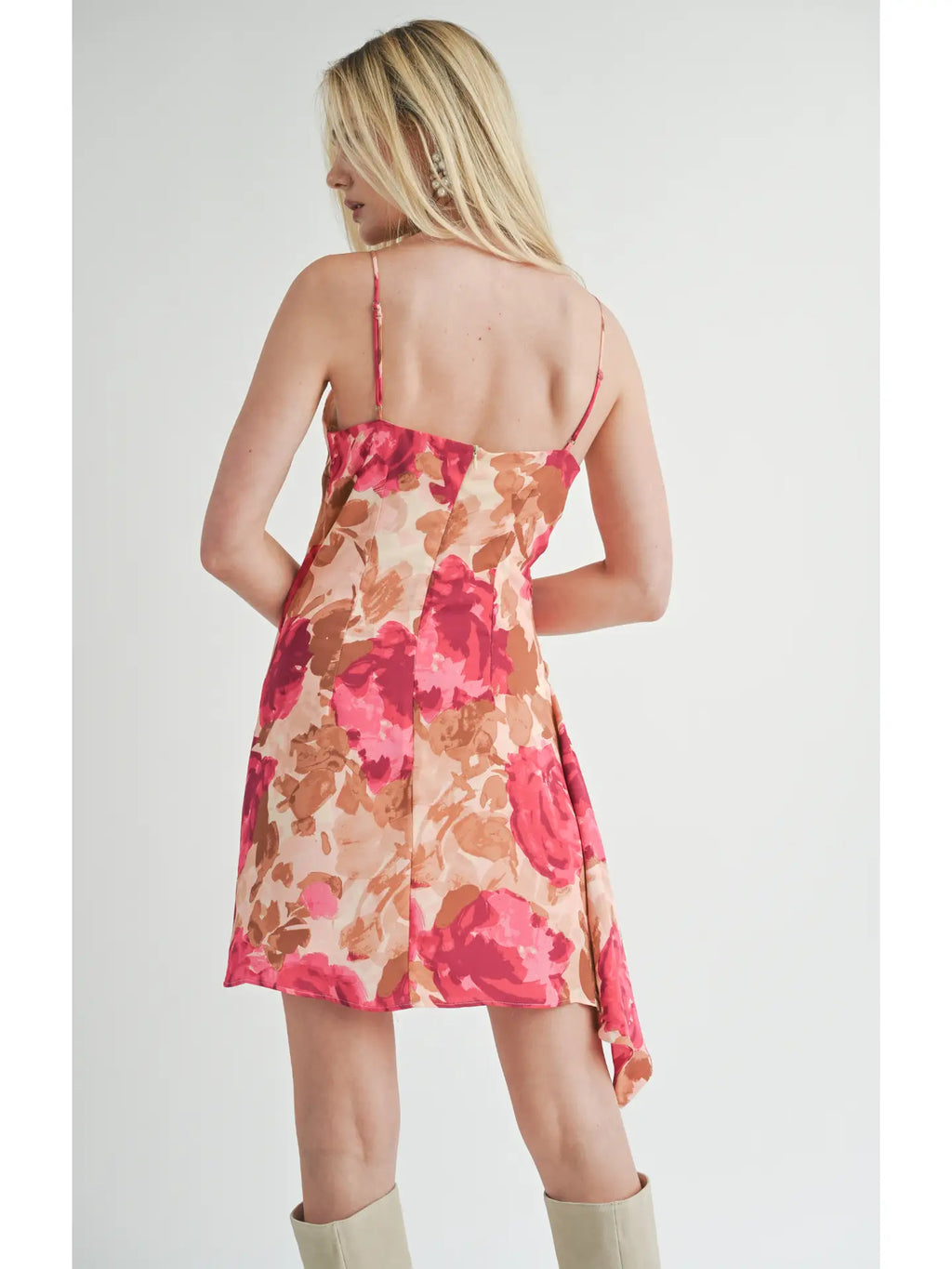 Sage the Label Shirred Asymmetric Mini Dress