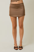 Low-Waist Satin Micro Mini Skort