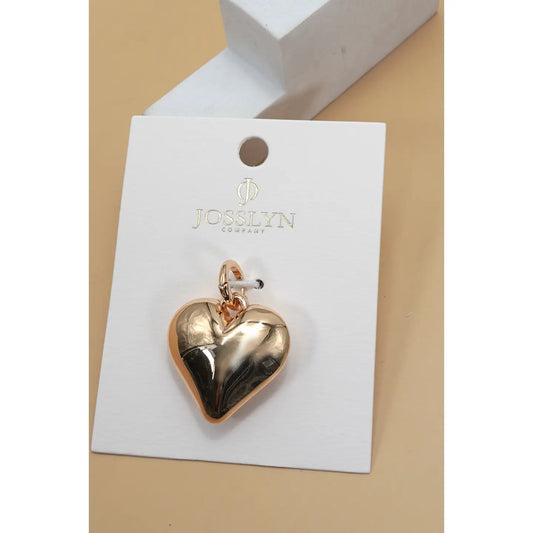 Chunky Heart Scarf Necklace Charm