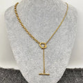 18K Gold Plated Stainless Steel Ot Buckle Lariat Chain