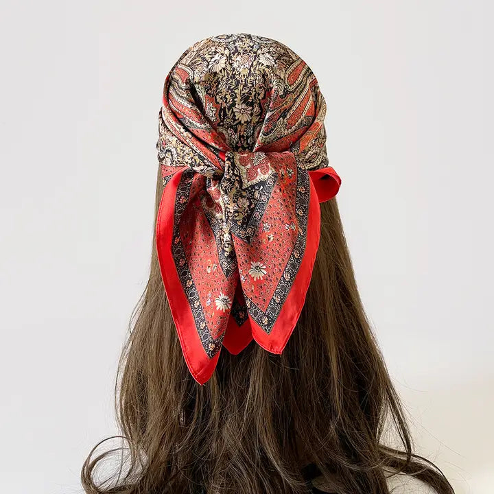 Retro paisley Print Square Scarf