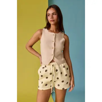 Audrey Sleeveless Button Up Top