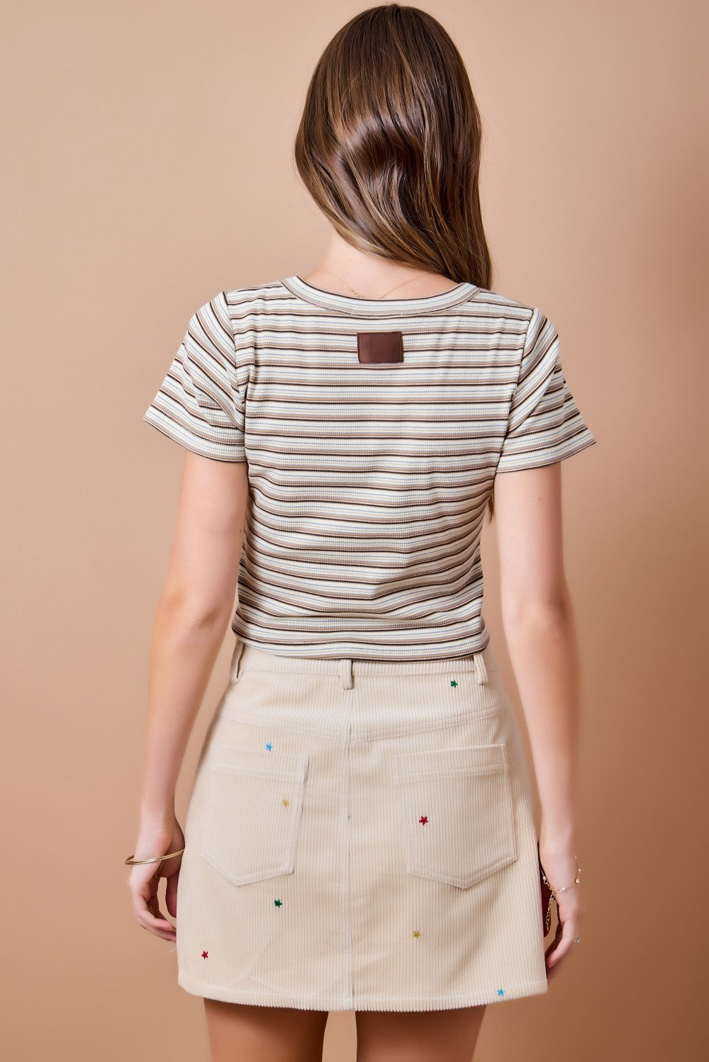 Stay Curious Striped Baby Tee