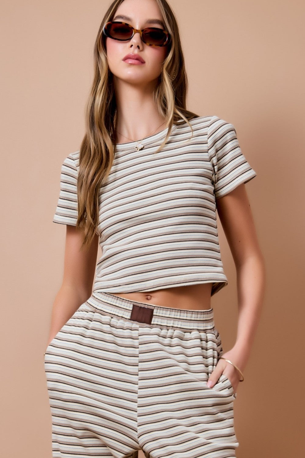 Stay Curious Striped Baby Tee