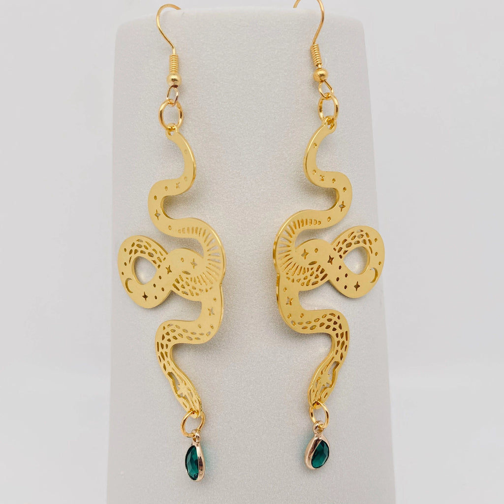 Star Moon Snake Earring