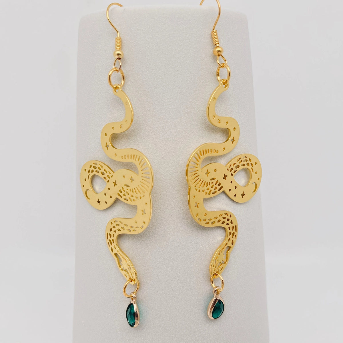 Star Moon Snake Earring