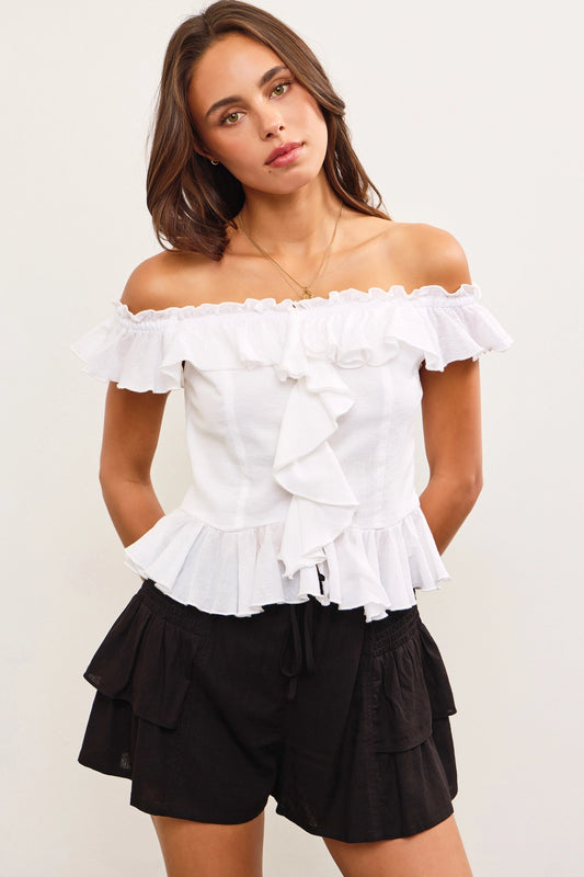 Ruffled Off Shoulder Top