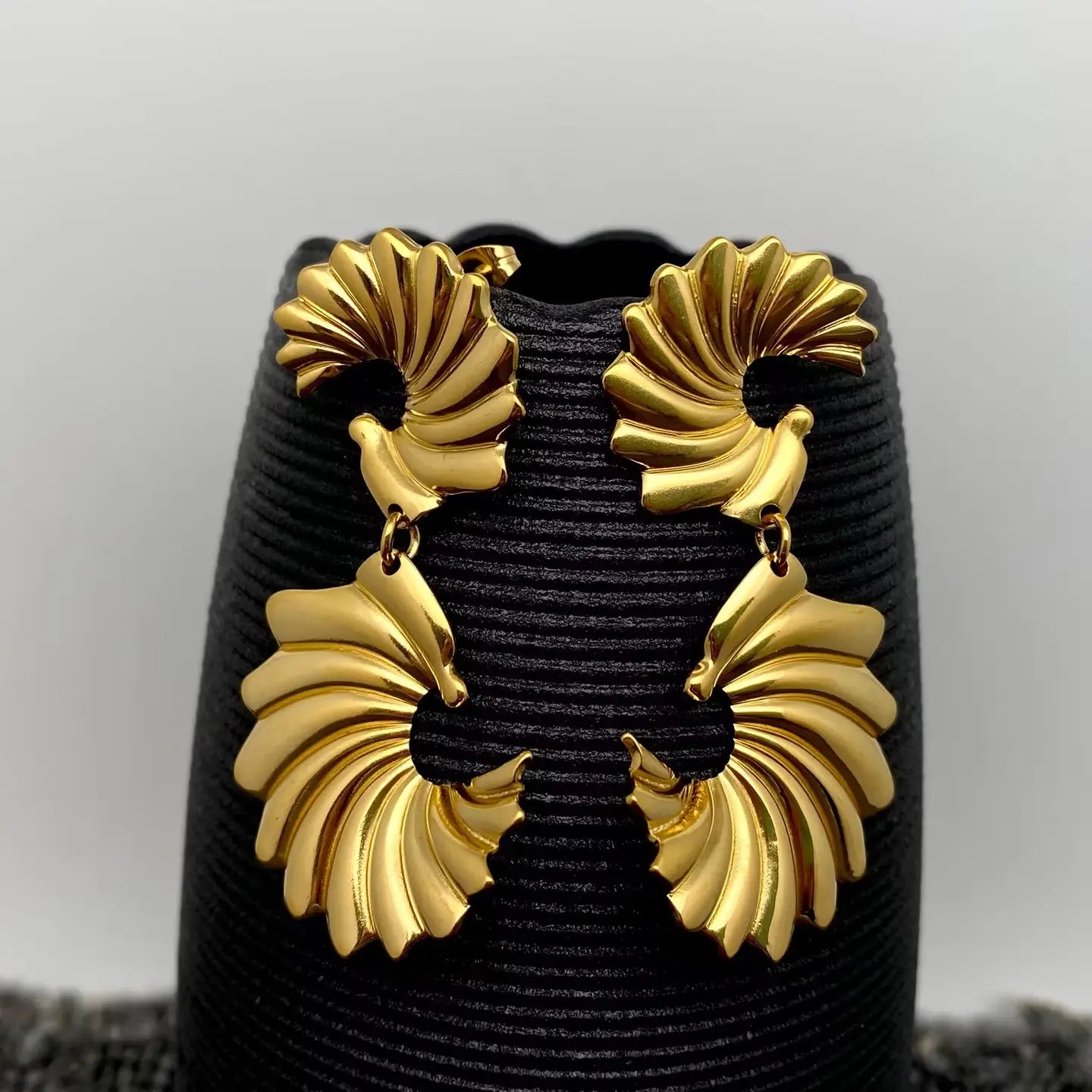 18K Gold Plated S.Steel Geometric Dangle Earrings